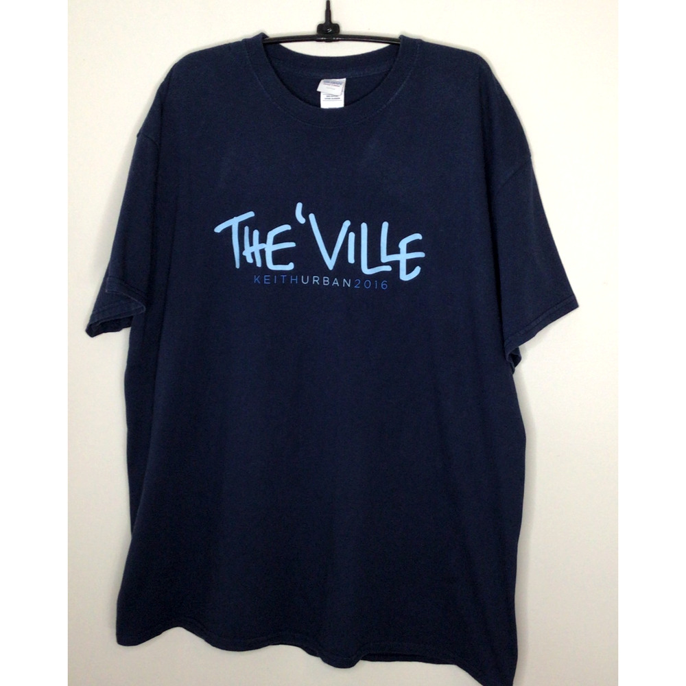 Gildan Keith Urban Navy w/Light Blue The Ville 2016 Fan Club T-Shirt Size XL
